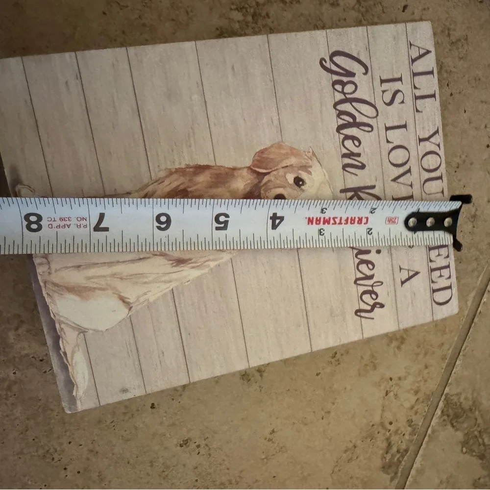 NWOT Golden Retriever 8 x 6 in All You Need Love & a Golden Retriever Wall Art